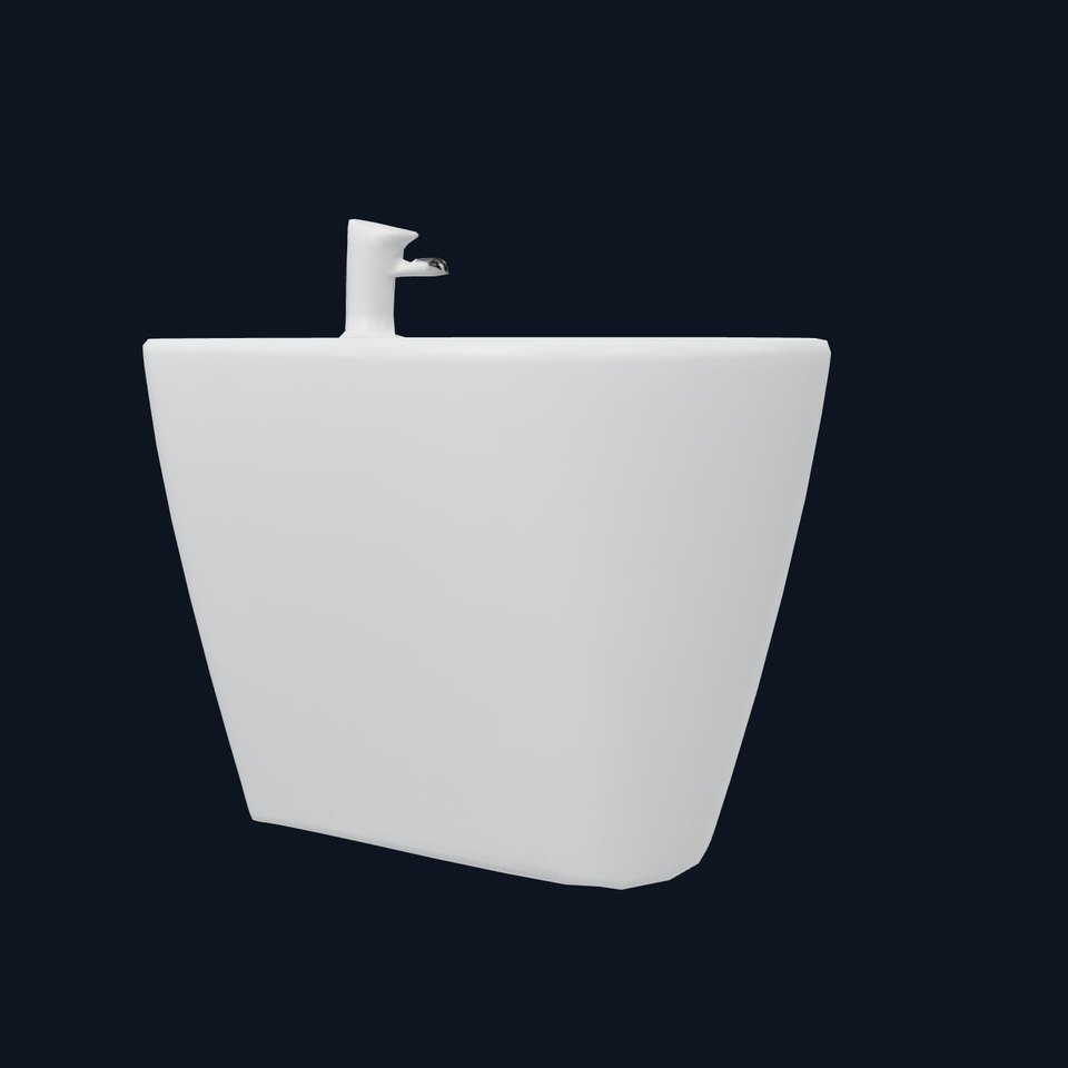 Elegant White Pedestal Sink model pack